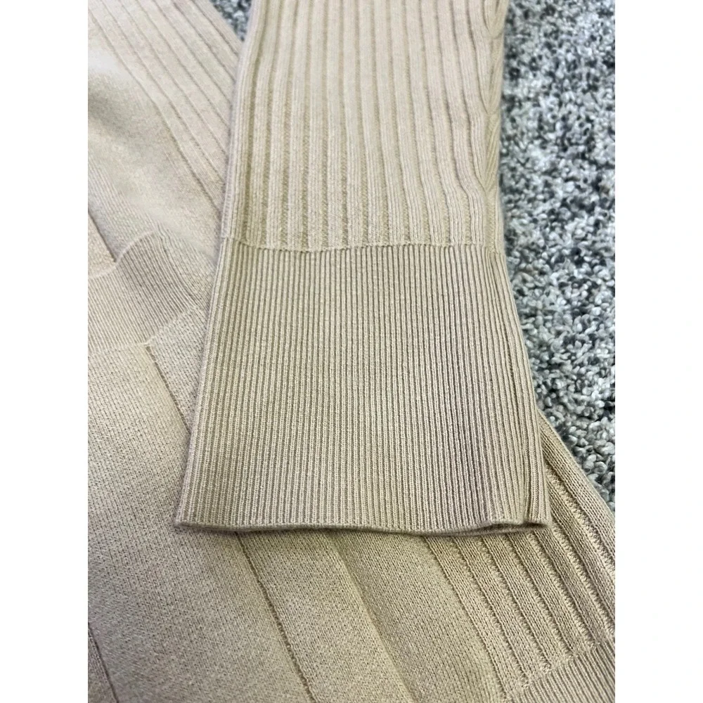 LA LIGNE New York Beige Ribbed Knit Shawl Collar Cardigan‎ Cashmere Sweater XS